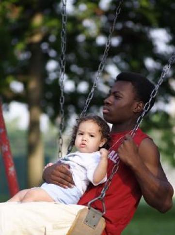 "Father on Swing with Son"