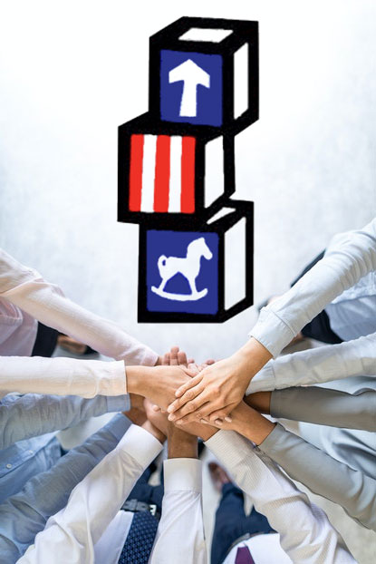 "EHS logo with team hands clasping"