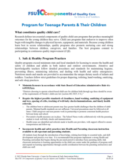 Ten Components expanded for Programs serving Teen Parents & Their Babies